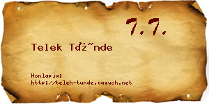 Telek Tünde névjegykártya